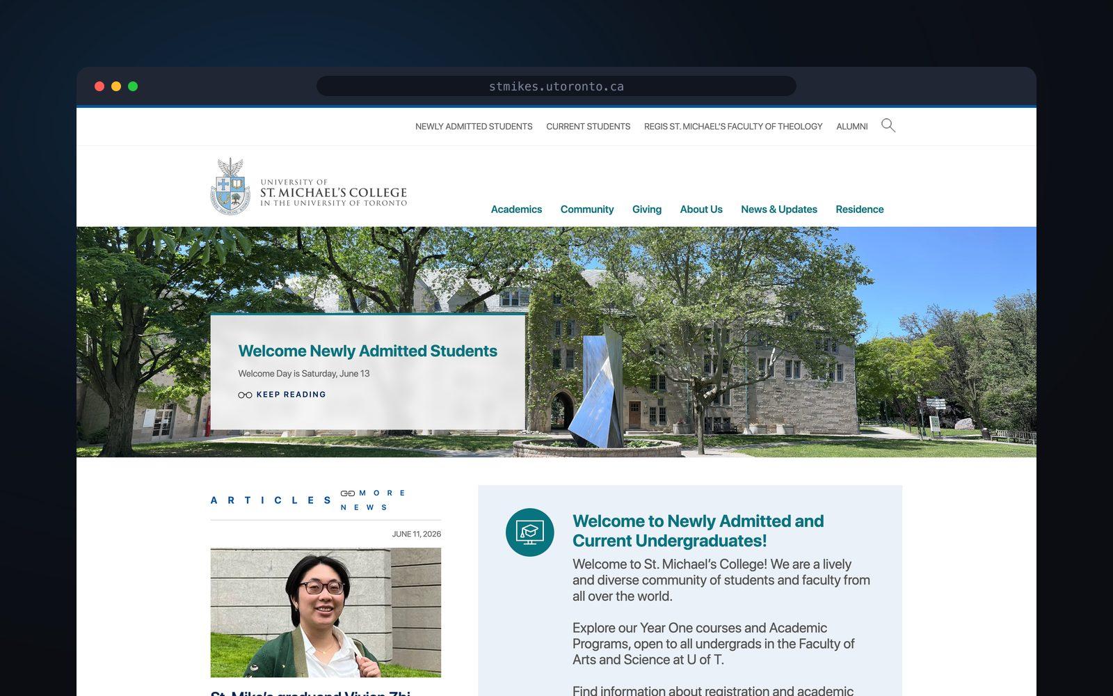University of St. Michael's College — a rebuild with roots